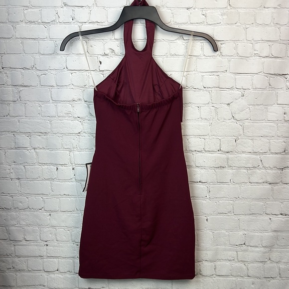 Speechless Burgundy Halter Rhinestone Bodycon Dress Juniors Size 1 - Picture 6 of 7